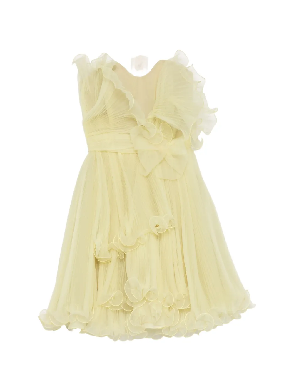 Marchesa strapless pleated dress