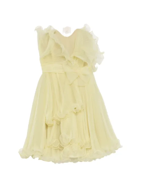 Marchesa strapless pleated dress