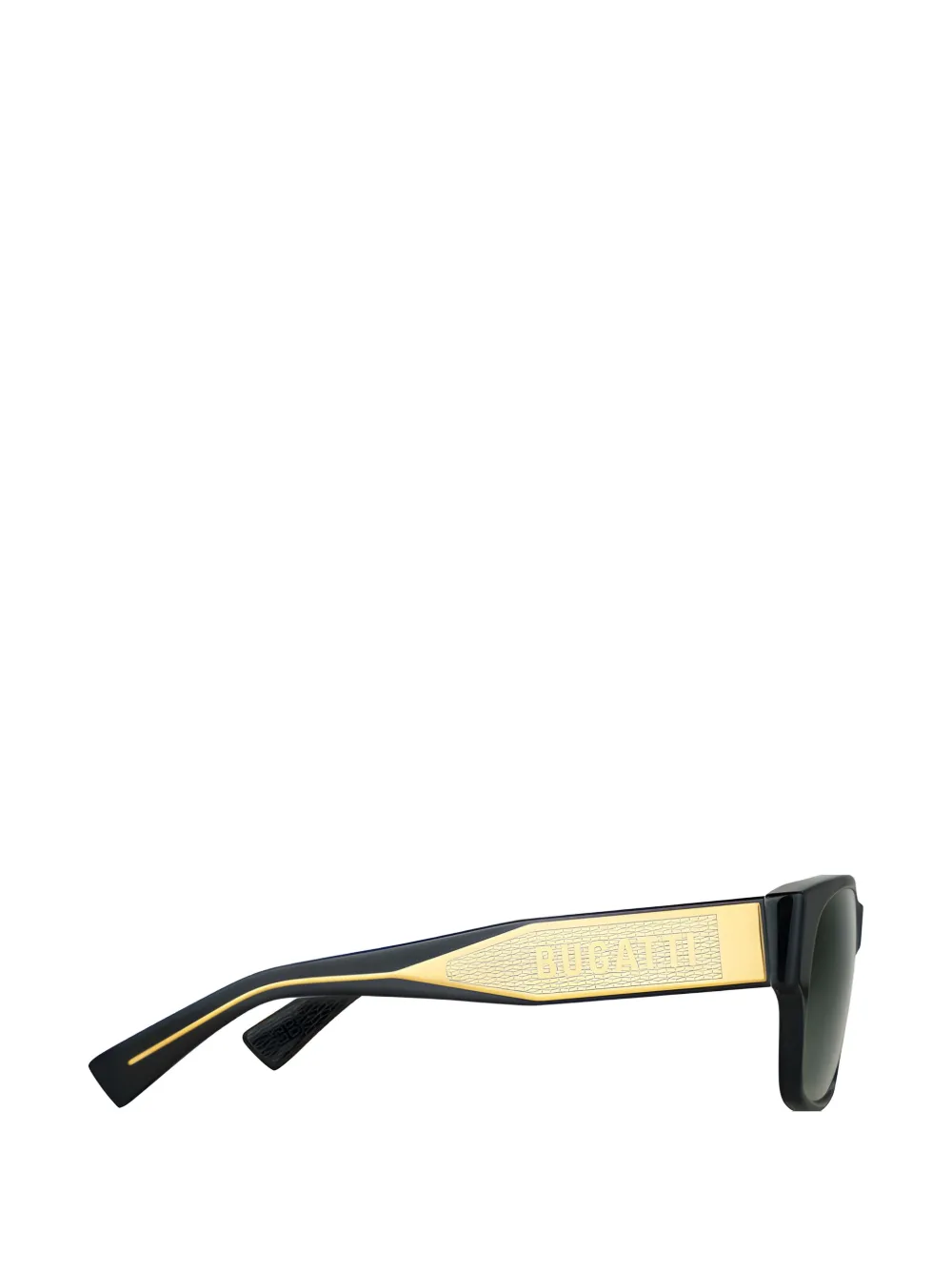 Bugatti rectangle-frame logo-plaque sunglasses Zwart