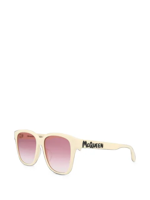 Alexander McQueen logo-print square-frame sunglasses