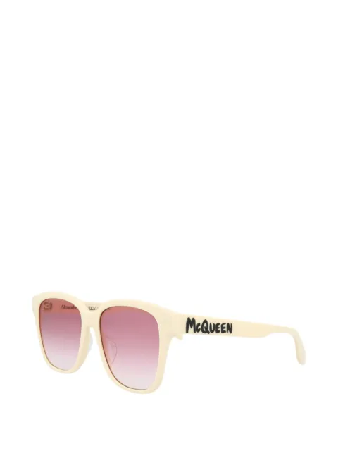 Alexander McQueen logo-print square-frame sunglasses