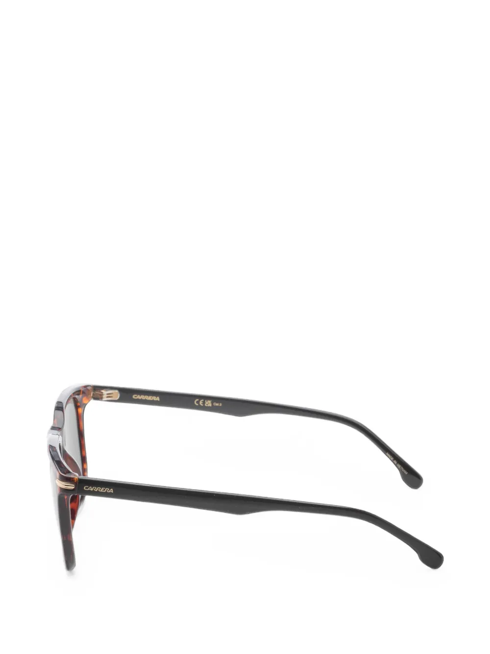 Carrera Zonnebril met vierkant montuur en schildpadschild design Bruin