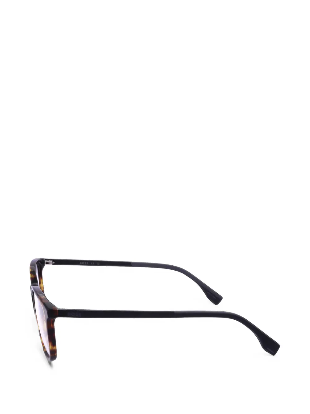 BOSS Bril met vierkant montuur en schildpadschild design Bruin