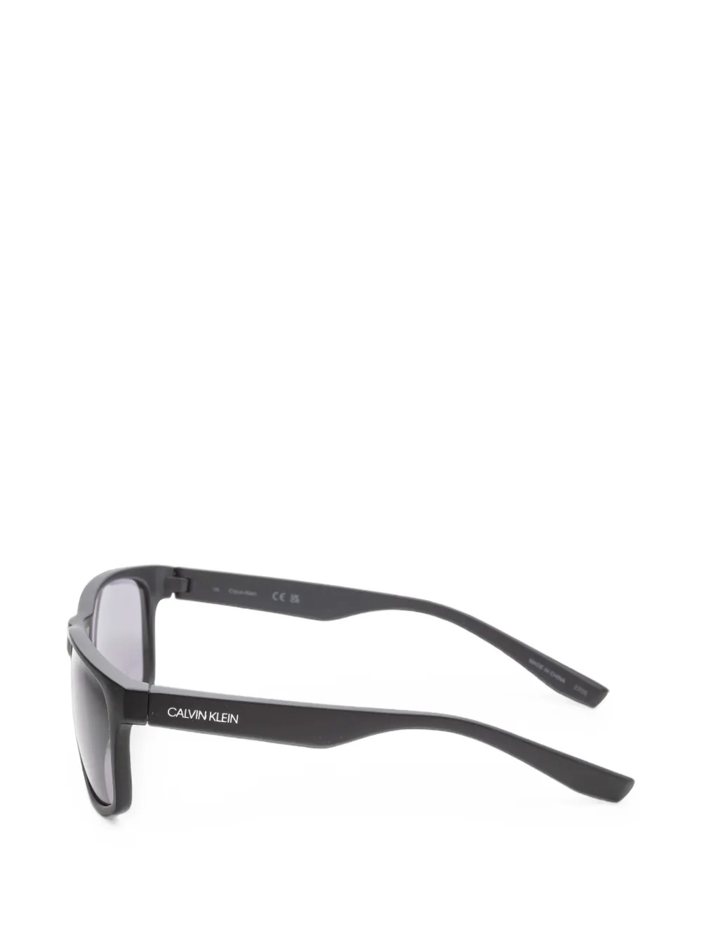 Calvin Klein matte-finish rectangle-frame sunglasses Zwart
