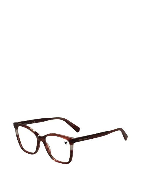 Longchamp striped rectangle-frame glasses