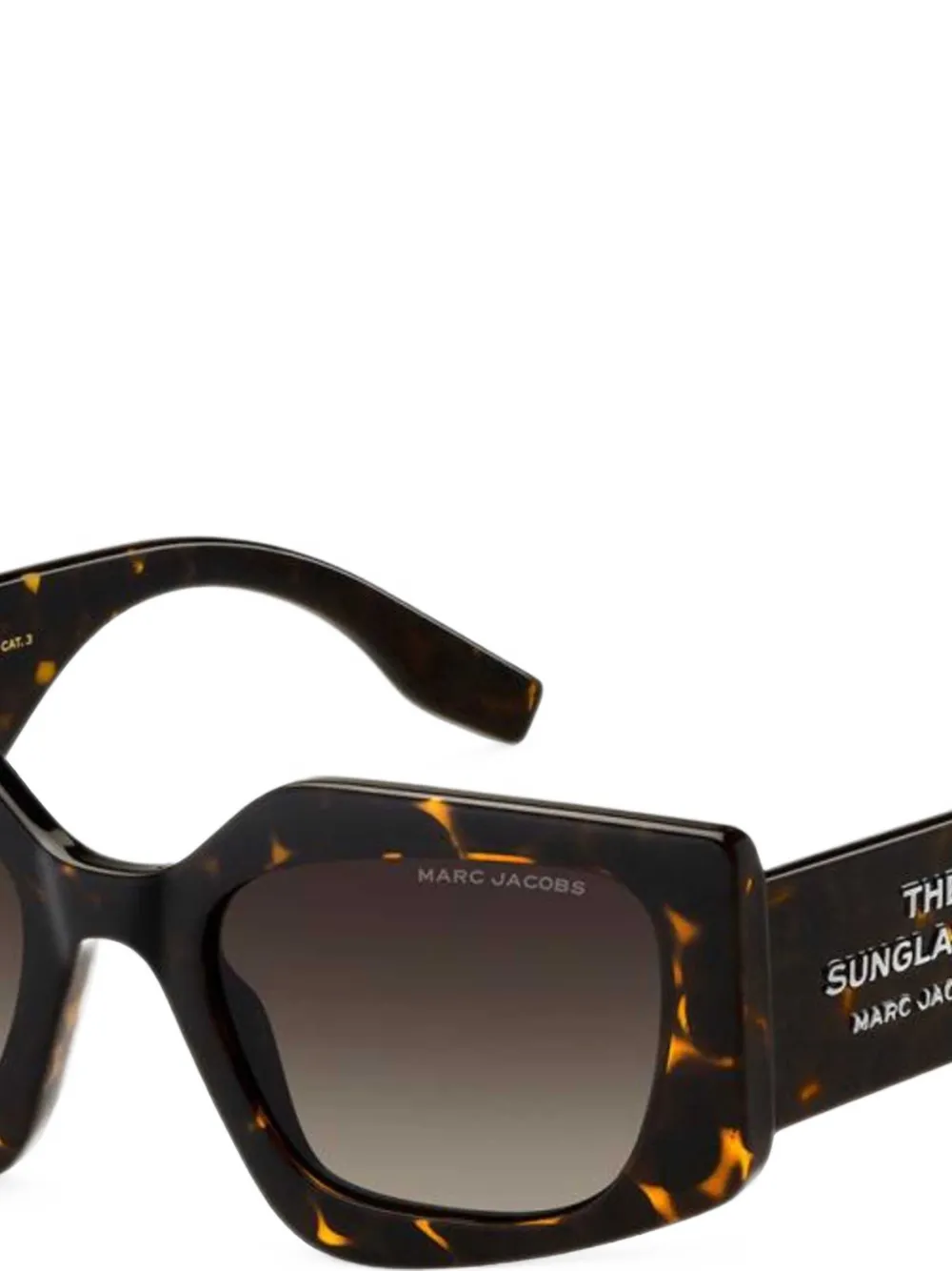 Marc Jacobs Eyewear Zonnebril met geometrisch montuur met schildpadschild-design Bruin