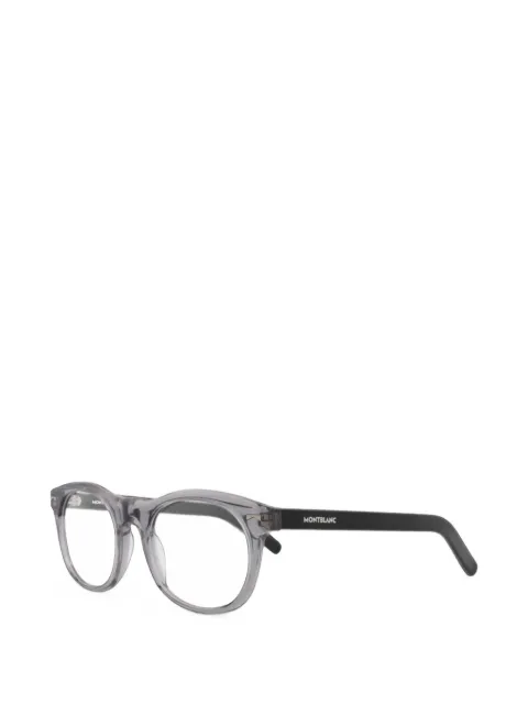 Montblanc logo-print round-frame glasses