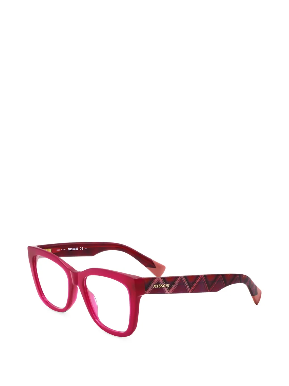 Missoni zigzag-print square-frame glasses - Rosa