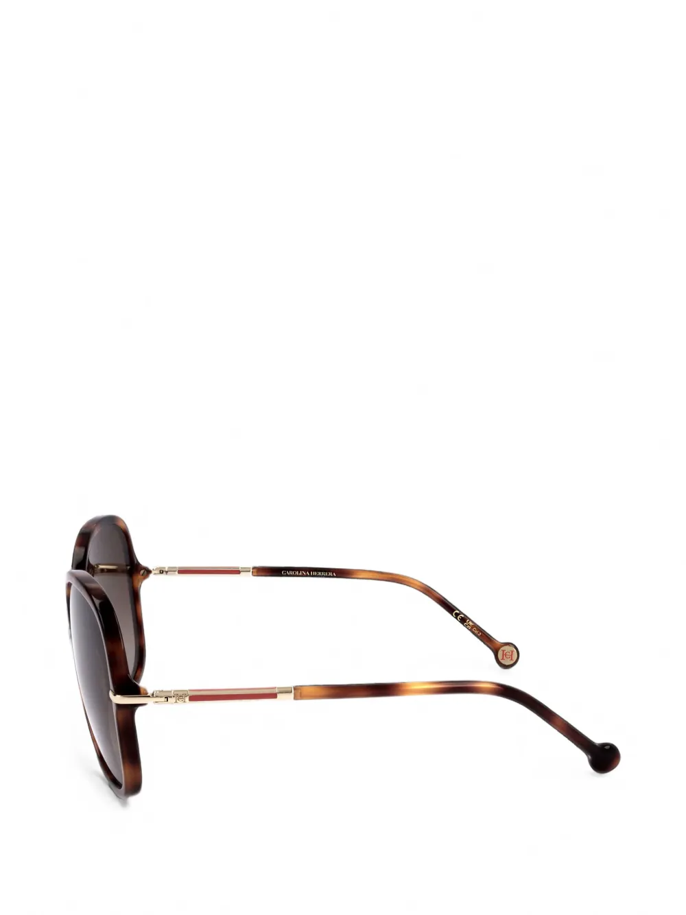 Carolina Herrera tortoiseshell-effect round-frame sunglasses Bruin