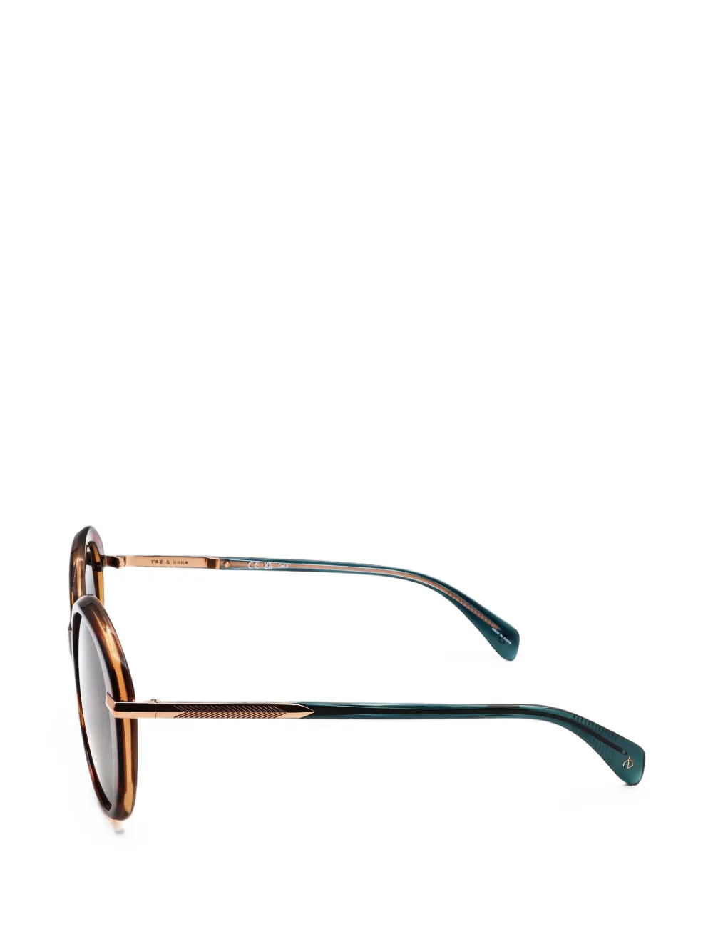 RAG & BONE EYEWEAR Zonnebril met rond montuur Bruin