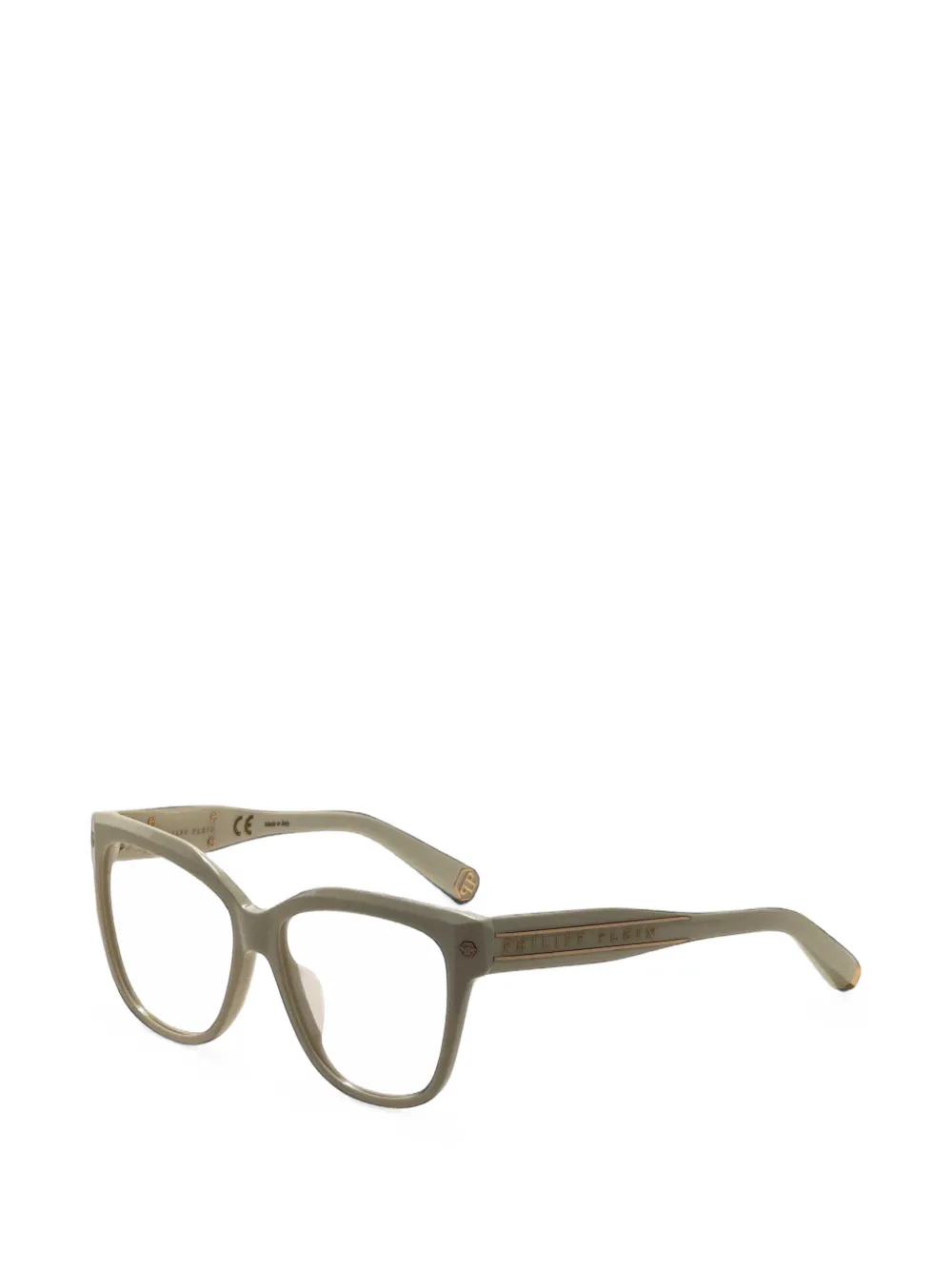 Philipp Plein Eyewear logo-plaque cat-eye glasses - Verde