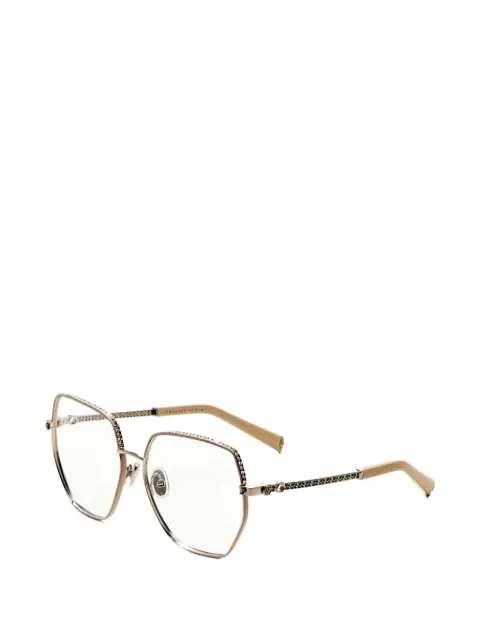 Philipp Plein crystal-embellished geometric-frame glasses
