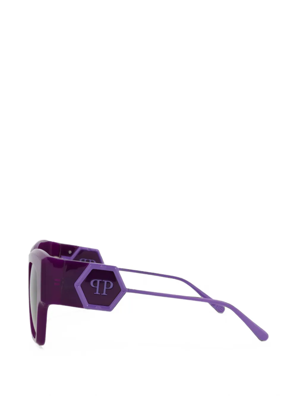 Philipp Plein Eyewear Zonnebril met vierkant montuur en logoplakkaat Paars