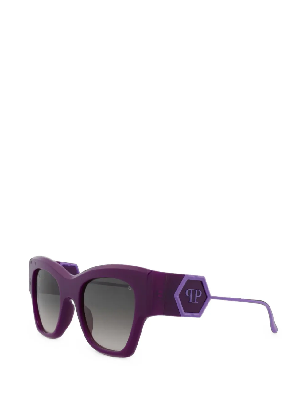 Philipp Plein Eyewear logo-plaque square-frame sunglasses - Viola