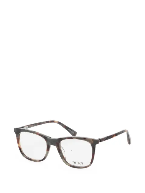 Tumi tortoiseshell-effect square-frame glasses