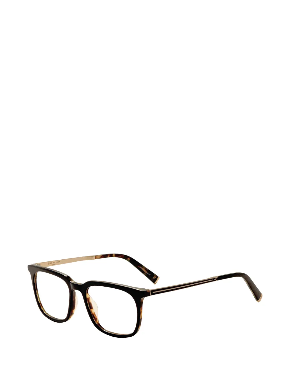 John Varvatos tortoiseshell-effect square-frame glasses - Nero