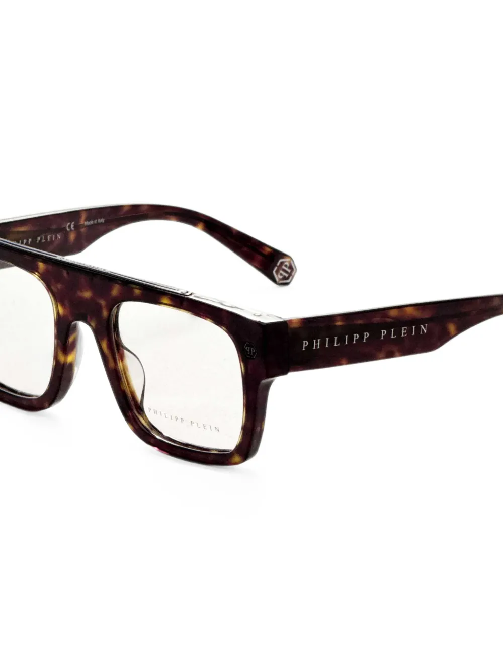 Philipp Plein Eyewear Bril met vierkant montuur Bruin