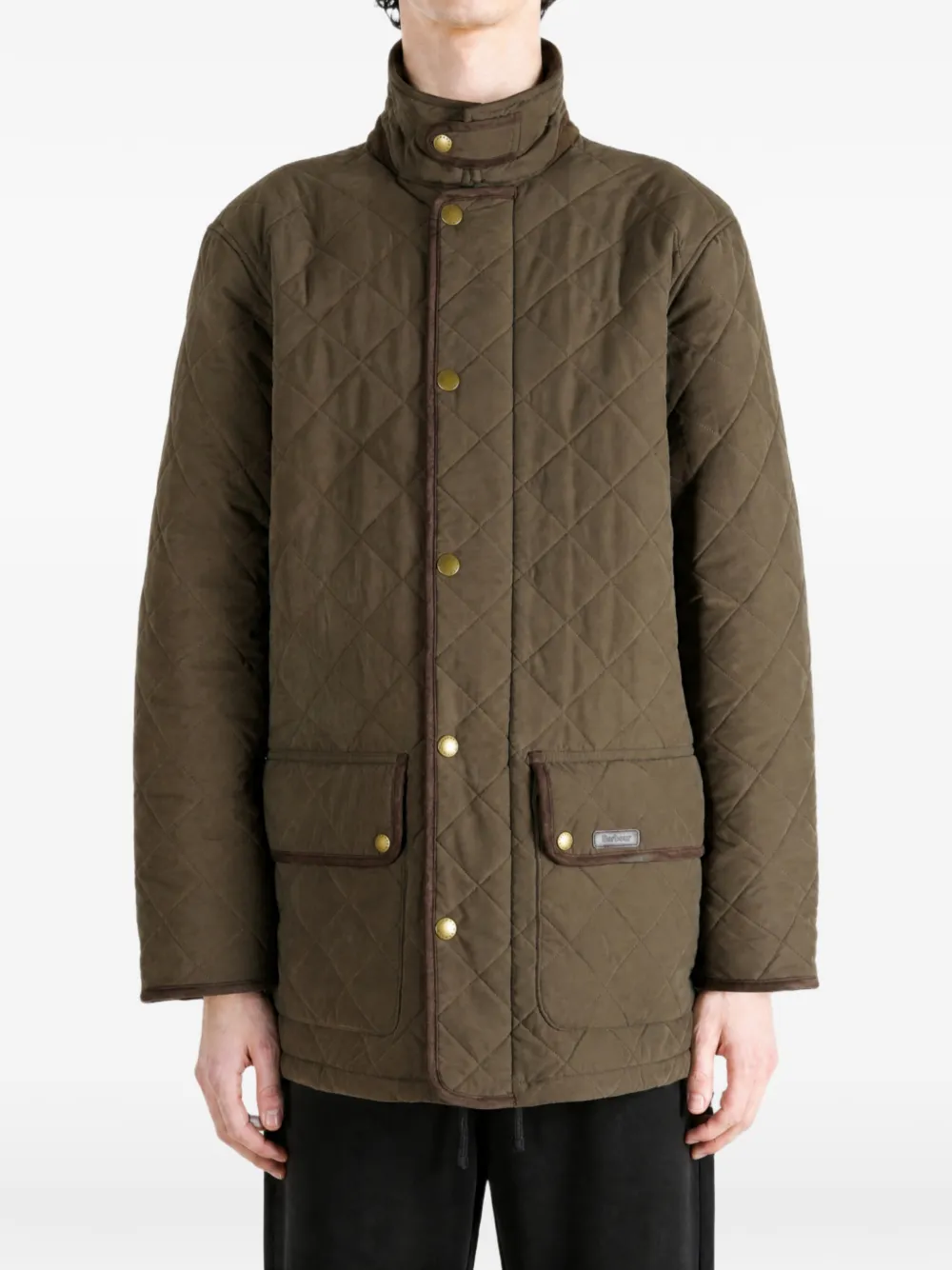 Barbour Thursby gewatteerd jack met hoge hals Groen
