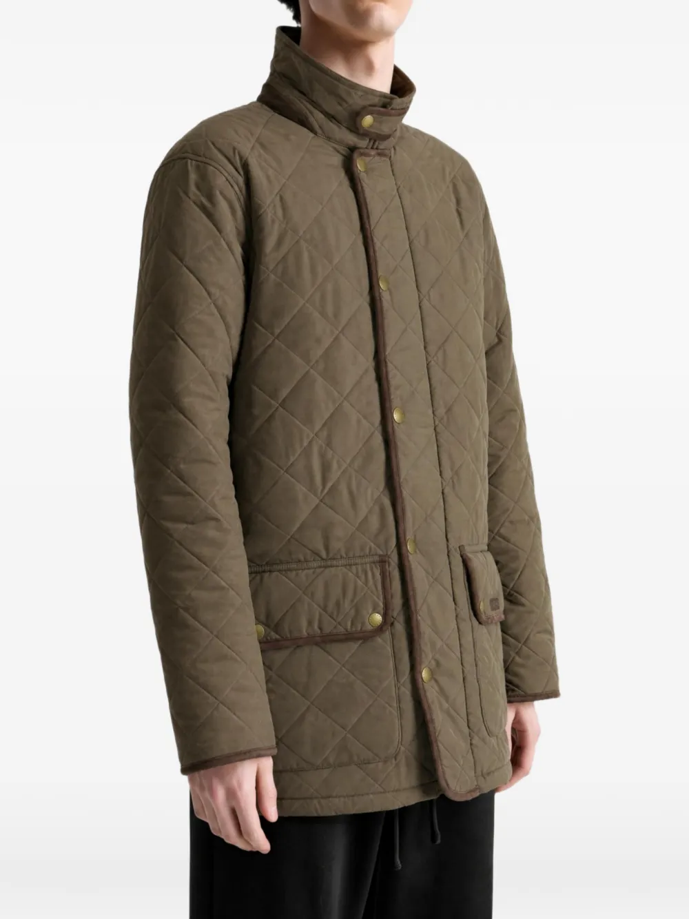 Barbour Thursby gewatteerd jack met hoge hals Groen