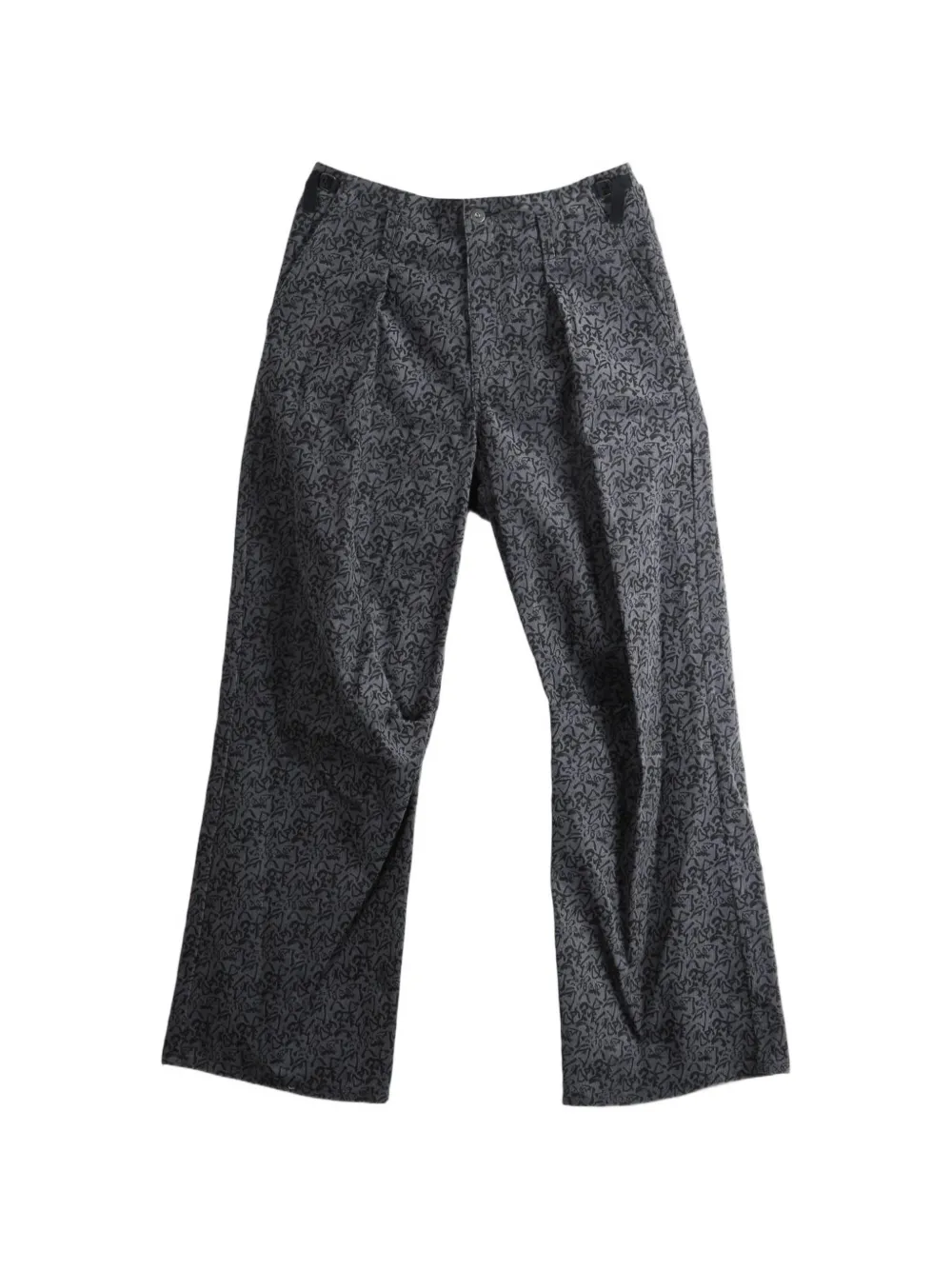 Kozaburo graphic-print pleated trousers - Grau
