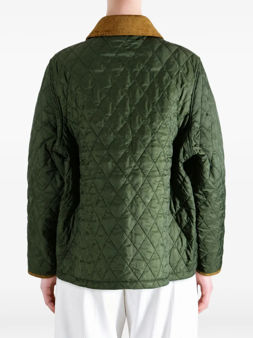 Barbour Icons gewatteerd jack met ribfluwelen kraag Groen