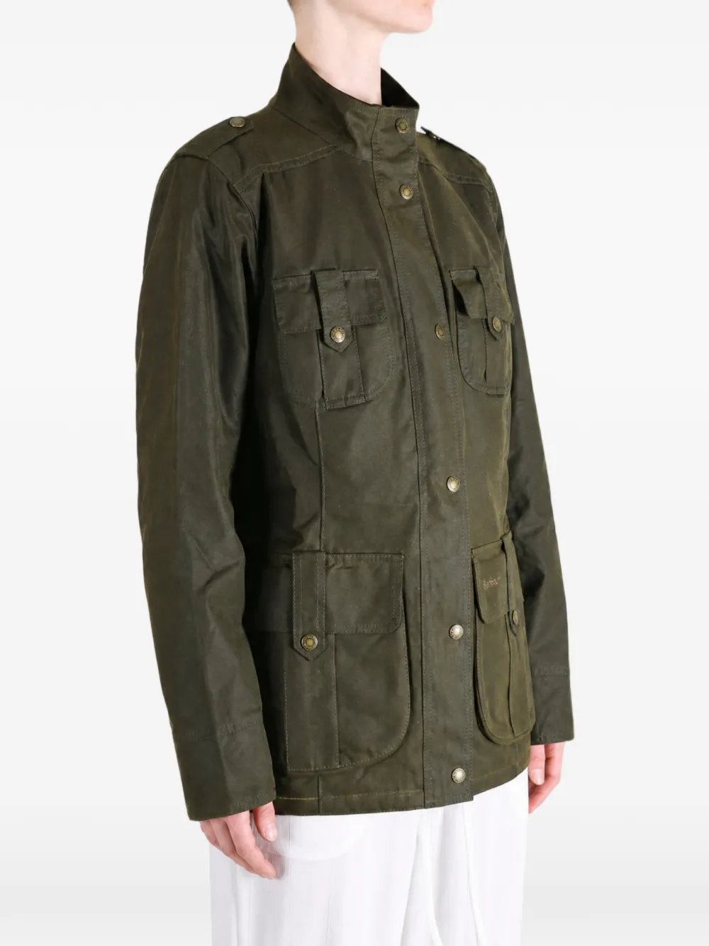 Barbour Winter Defence gewaxt jack met meerdere zakken Groen