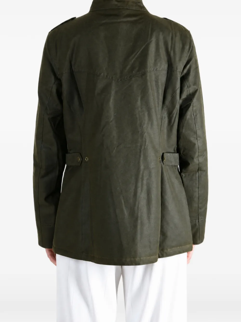 Barbour Winter Defence gewaxt jack met meerdere zakken Groen