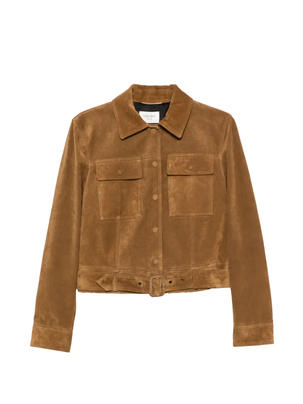 Saint Laurent belted-waist jacket - Marrone