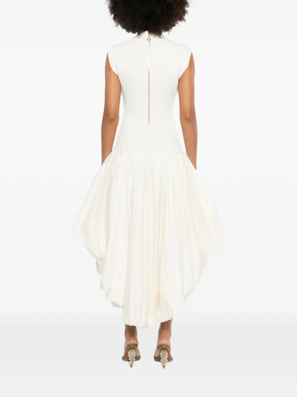 aje knit dress Venetia Midi | White boho black wedding dress
