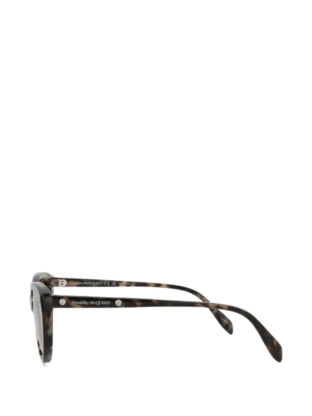 Alexander McQueen Eyewear Zonnebril verfraaid met studs Bruin