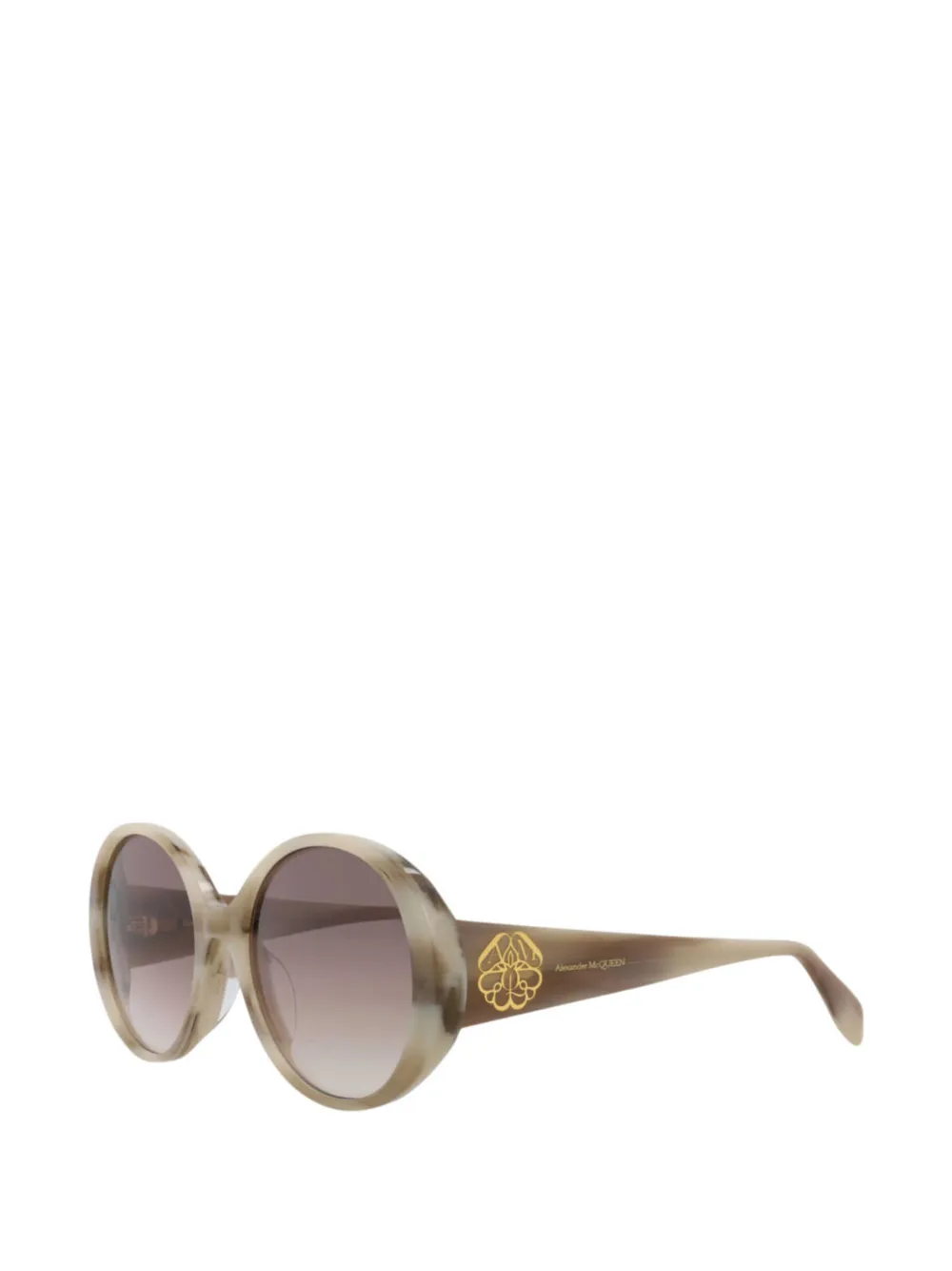 Alexander McQueen Eyewear lunettes de soleil à monture ronde - Tons neutres Alexander McQueen Eyewear lunettes de soleil à monture ronde - Tons neutres