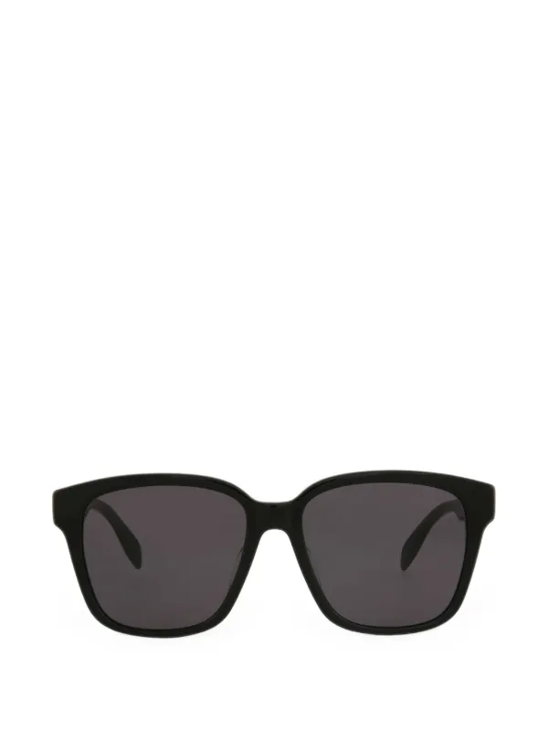 Alexander McQueen Logo-print Square-frame Sunglasses in Black
