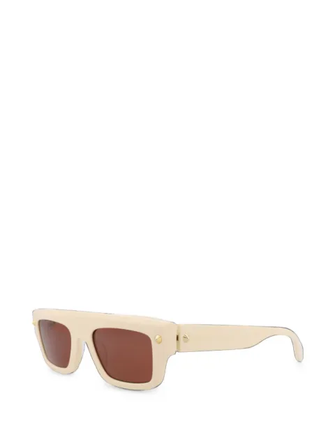 Alexander McQueen stud-embellished rectangle-frame sunglasses