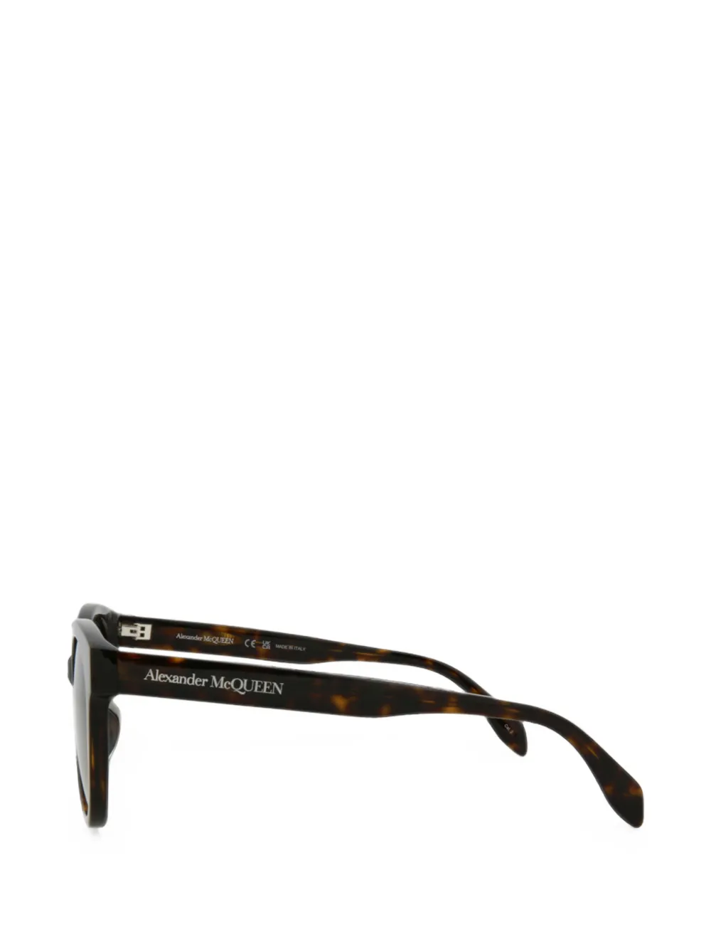 Alexander McQueen Eyewear Zonnebril met rond montuur Bruin