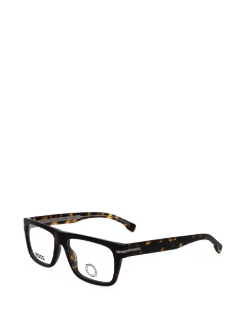 BOSS tortoiseshell-effect rectangle-frame glasses