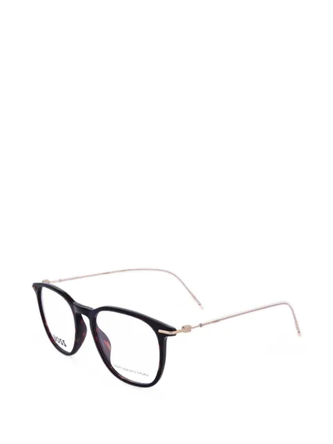 BOSS tortoiseshell-effect round-frame glasses