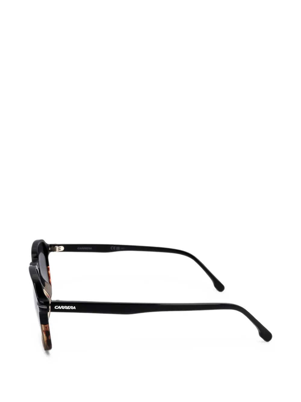 Carrera Zonnebril met vierkant montuur en schildpadschild design Zwart