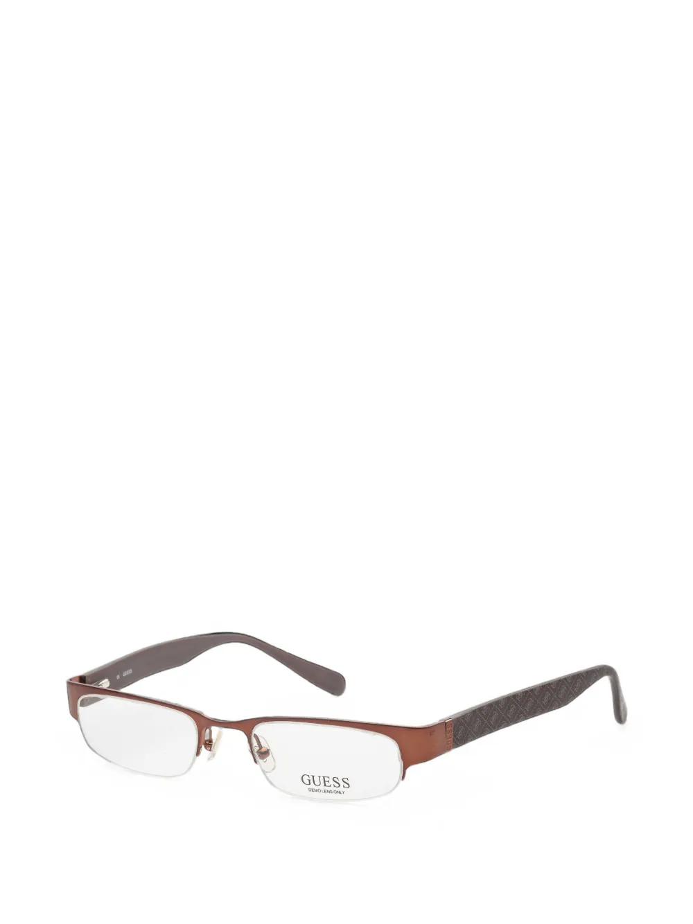 GUESS USA logo-print rectangle-frame glasses - Marrone