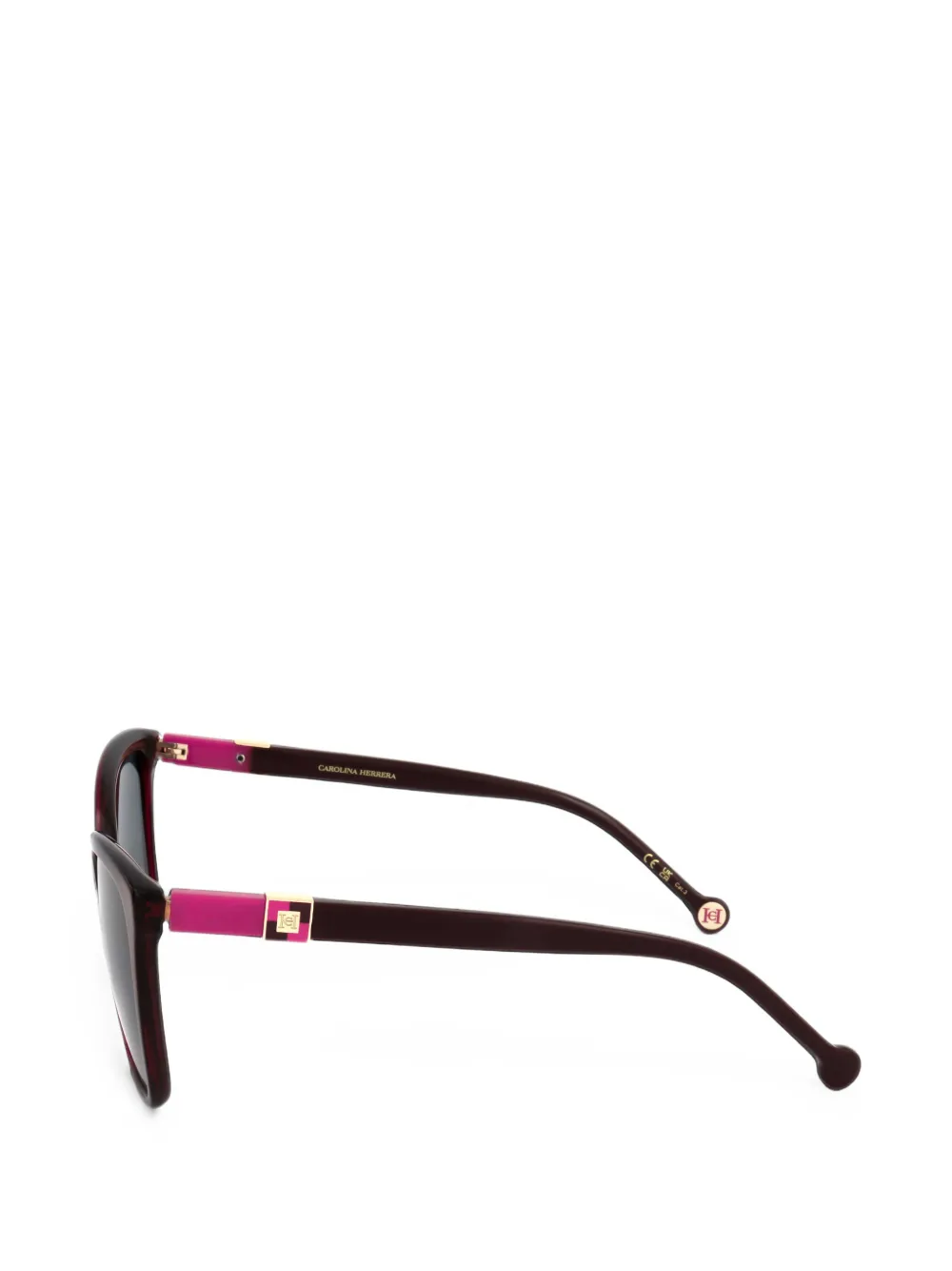Carolina Herrera Logo-plaque Square-frame Sunglasses in Purple, view 2