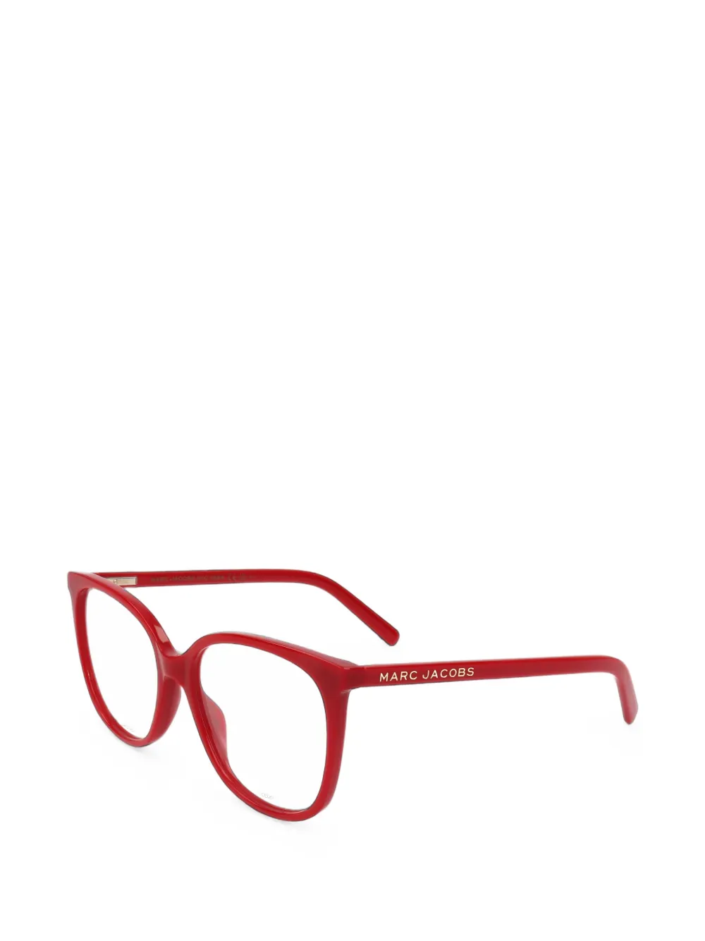 Marc Jacobs logo-print geometric-frame glasses - Rosso