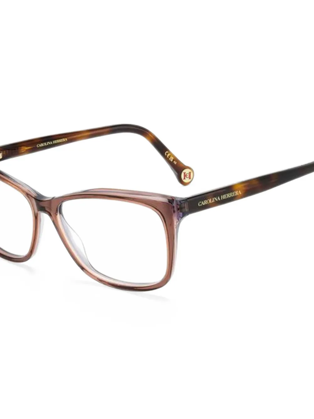 Carolina Herrera Bril met schildpadschild-effect Bruin