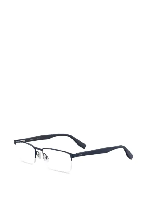 BOSS matte wood-effect glasses