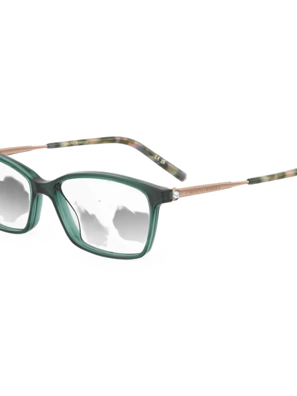 Carolina Herrera Bril met vierkant montuur Groen