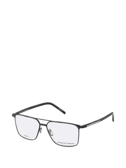 Porsche Design double-bridge rectangle-frame glasses