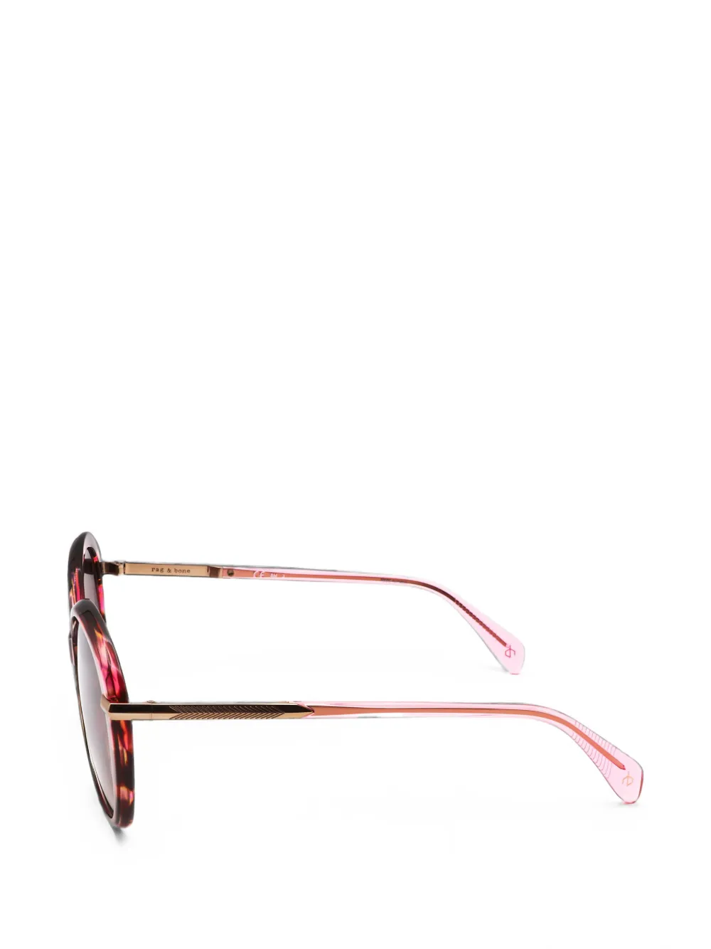RAG & BONE EYEWEAR Zonnebril met rond montuur Roze