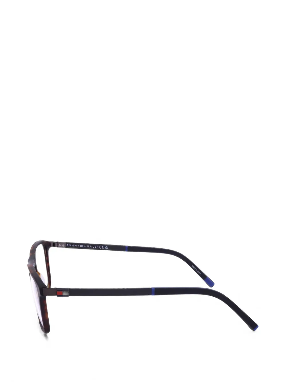 Tommy Hilfiger Bril met rechthoekig montuur en schildpadschild montuur Bruin