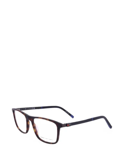 Tommy Hilfiger tortoiseshell-effect rectangle-frame glasses