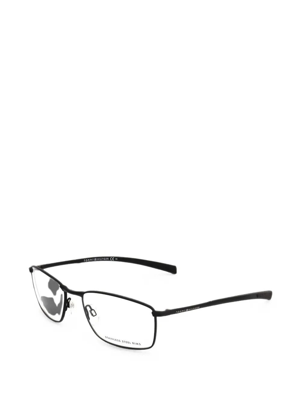 Tommy Hilfiger matte-finish rectangle-frame glasses - Nero