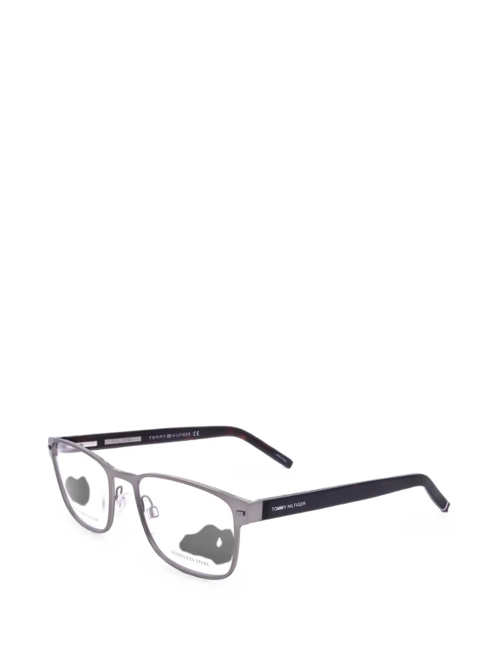 Tommy Hilfiger matte-finish rectangle-frame glasses - Grigio