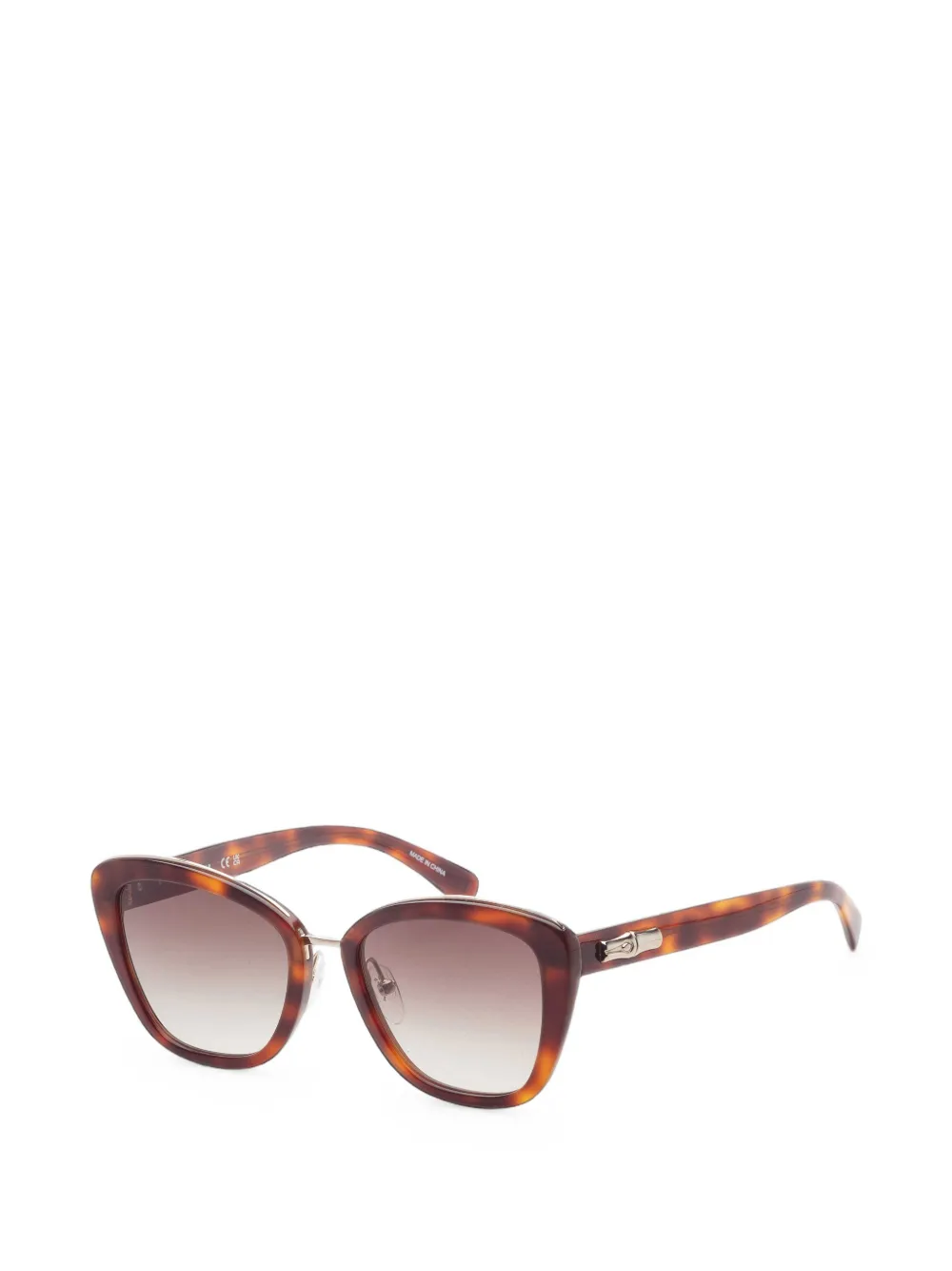 Longchamp tortoiseshell-effect cat-eye sunglasses - Marrone